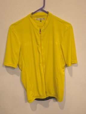 Castrelli Men's Short Sleeve Cycling Jersey in Yellow XL Competition